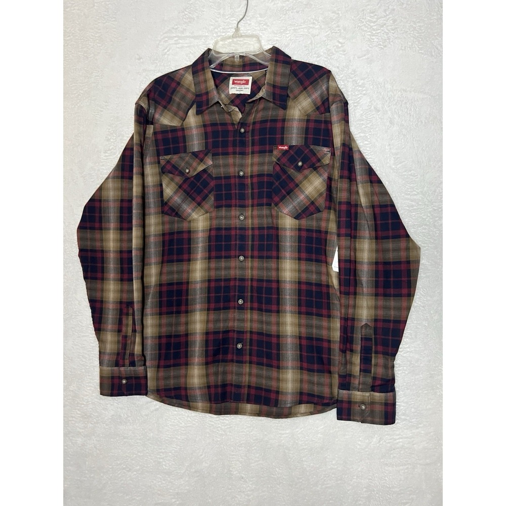 Wrangler Five Star Premium Plaid Flannel Shirt XL Snap Western NWT